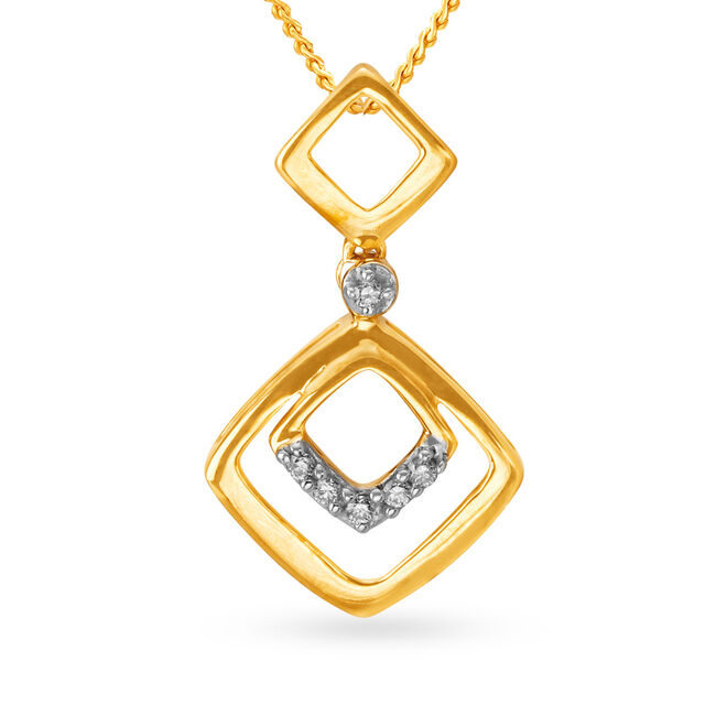 Charming Geometric Gold and Diamond Pendant,,hi-res 