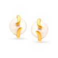 Bewitching 18 Karat Gold And Pearl Stud Earrings 
