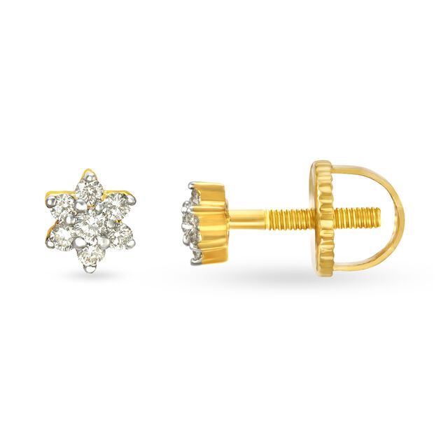Demure Traditional Diamond Stud Earrings