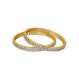 Scintillating Yellow Gold And Diamond Studded Bangle,,hi-res 