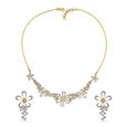 Imposing Contemporary Floral Diamond Necklace Set 