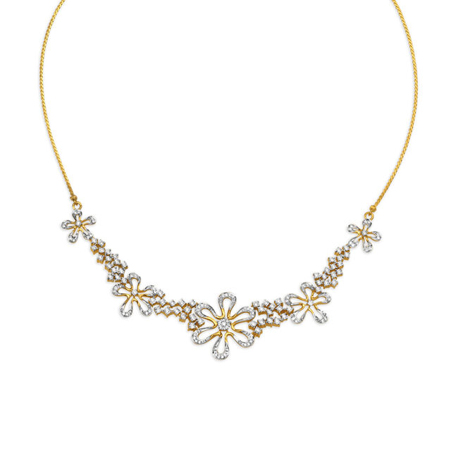 Imposing Contemporary Floral Diamond Necklace Set 2