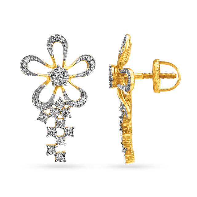 Imposing Contemporary Floral Diamond Necklace Set 4
