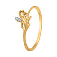 Pleasing 18 Karat Yellow Gold And Diamond Flowerbud Finger Ring,,hi-res 