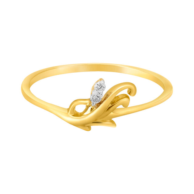 Pleasing 18 Karat Yellow Gold And Diamond Flowerbud Finger Ring,,hi-res 2