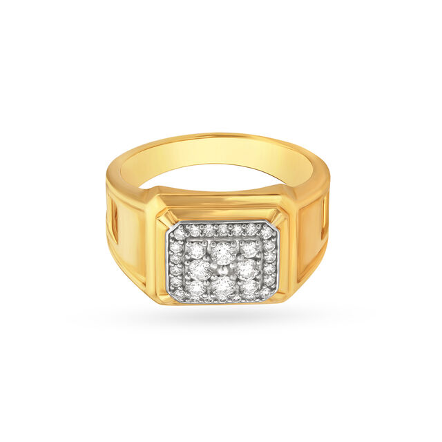 Regal 18 Karat Yellow Gold And Diamond Finger Ring 2