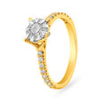 Ethereal Glossy Gold and Diamond Finger Ring,,hi-res 