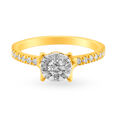 Ethereal Glossy Gold and Diamond Finger Ring,,hi-res 2