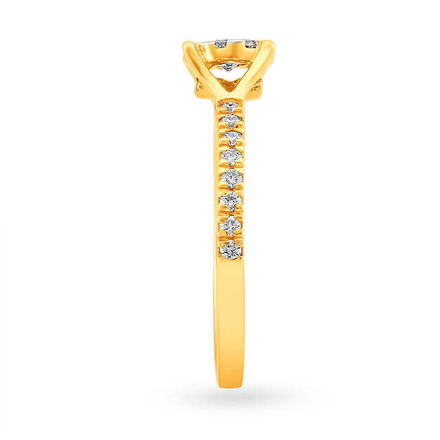Ethereal Glossy Gold and Diamond Finger Ring,,hi-res 3