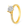 Coruscating 18 Karat Yellow Gold And Diamond Finger Ring,,hi-res 