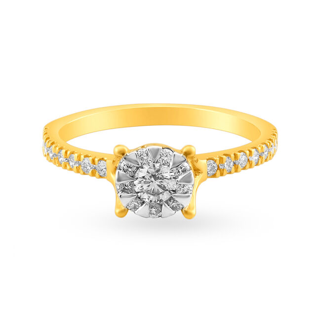 Coruscating 18 Karat Yellow Gold And Diamond Finger Ring,,hi-res 2