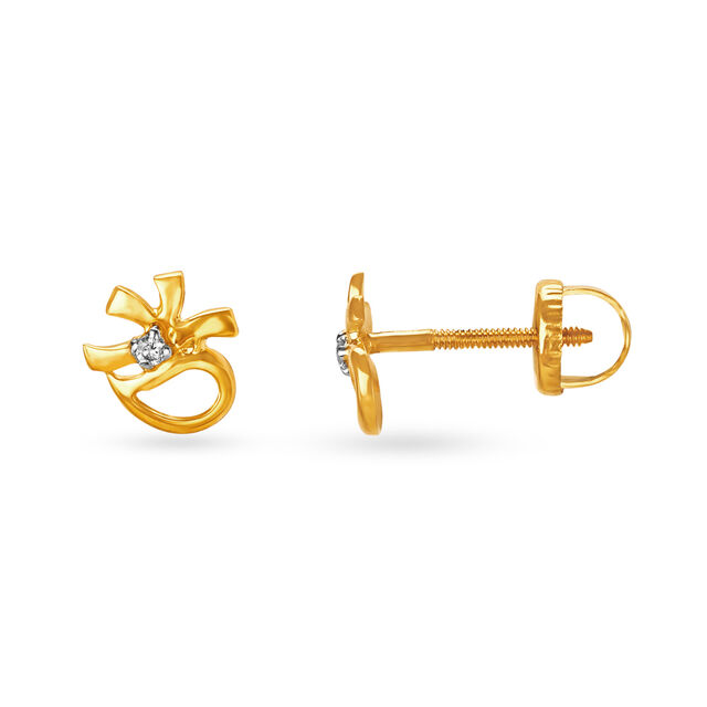 Charming Floral Diamond Stud Earrings 2