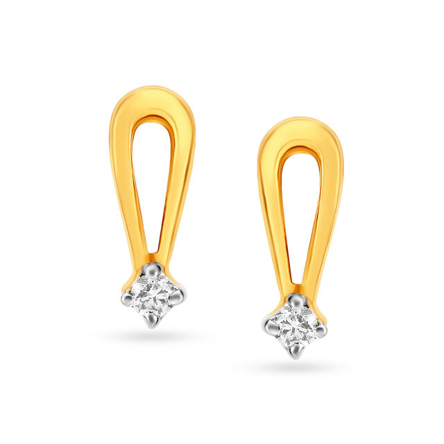 Contemporary Single Stone Stud Earrings 