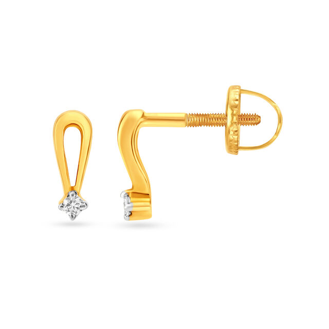 Contemporary Single Stone Stud Earrings 2