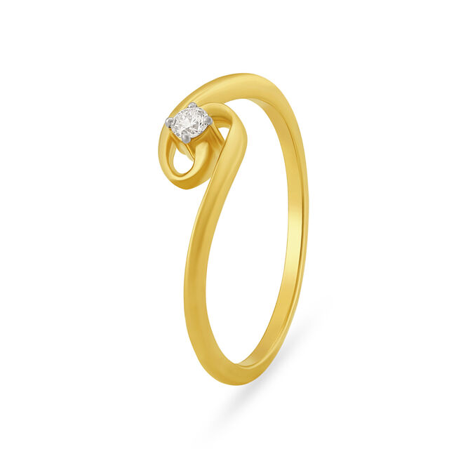 Sophisticated Curve Diamond Finger Ring
