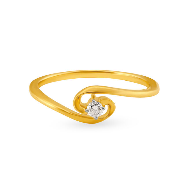 Sophisticated Curve Diamond Finger Ring