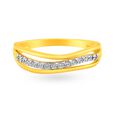 Gleaming Asymmetric Eternity Diamond Ring in Yellow and Rose Gold 2