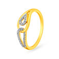 Shimmering 18 Karat Yellow Gold And Diamond Looped Finger Ring,,hi-res 