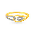 Shimmering 18 Karat Yellow Gold And Diamond Looped Finger Ring,,hi-res 2
