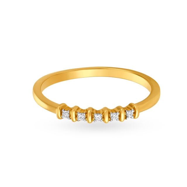 Simplistic 18 Karat Yellow Gold And Diamond Finger Ring,,hi-res 2