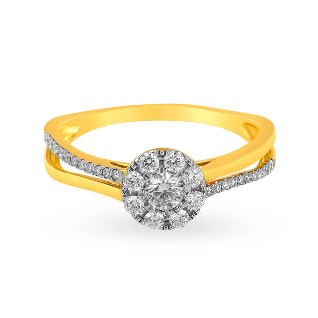 Stunning 18 Karat Gold And Diamond Cluster Ring 2