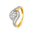 Sparkling 18 Karat Yellow Gold And Diamond Finger Ring 