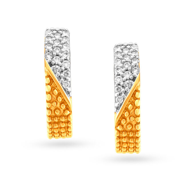 Traditional Diamond Hoop Earrings 
