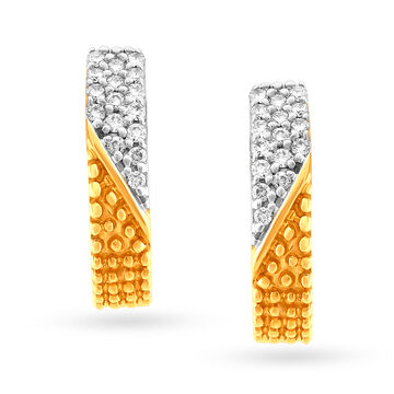 Classic Traditional Diamond Hoop Earrings