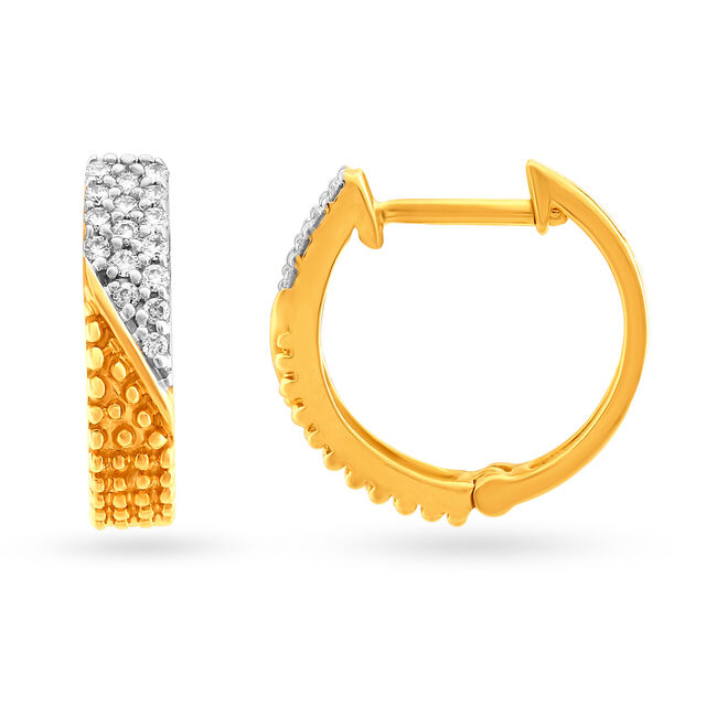 Classic Traditional Diamond Hoop Earrings,,hi-res 2