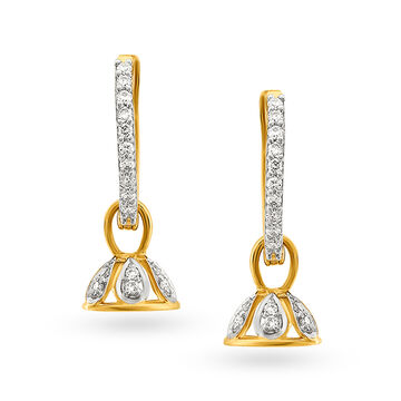 Glamorous Jhumka Pattern Diamond Hoop Earrings