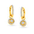 Tanishq Regal Traditional Diamond Hoops in 18K Yellow Gold for Women 
