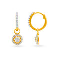 Tanishq Regal Traditional Diamond Hoops in 18K Yellow Gold for Women 2