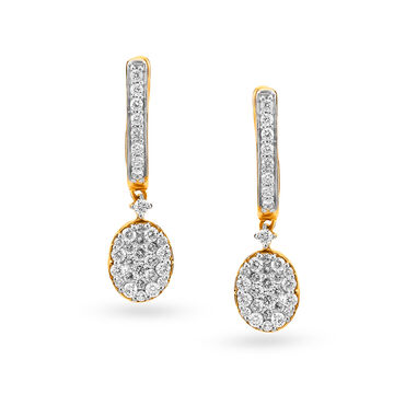 18 Karat Gold and Diamond Hoop Earrings