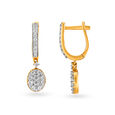 18 Karat Gold and Diamond Hoop Earrings,,hi-res 2