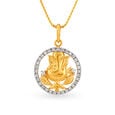 Pristine Lord Ganesh Gold and Diamond Pendant 