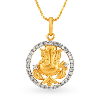 Divine Lord Ganesha Diamond Pendant