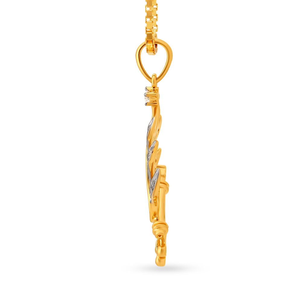 Buy Lord Krishna Gold and Diamond Pendant at Best Price Tanishq UAE