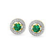 Fancy Gold and Diamond Studs with coloured stones 