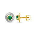 Fancy Gold and Diamond Studs with coloured stones 2