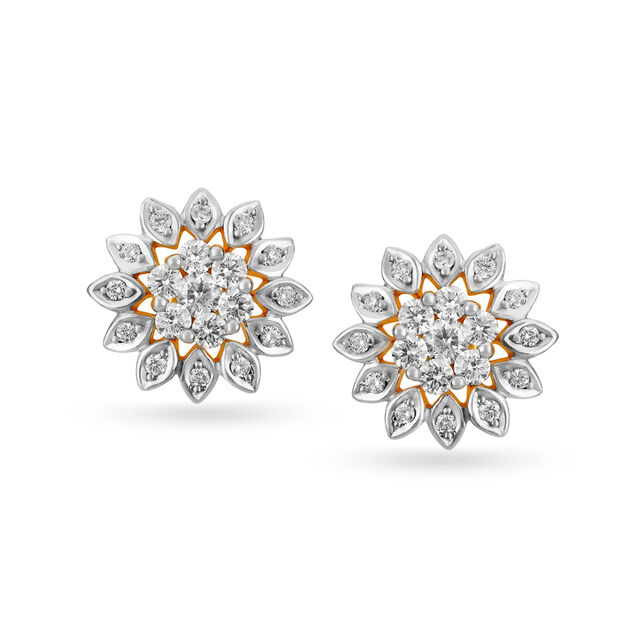 18 Karat Gold and Diamond Stud Earrings,,hi-res 