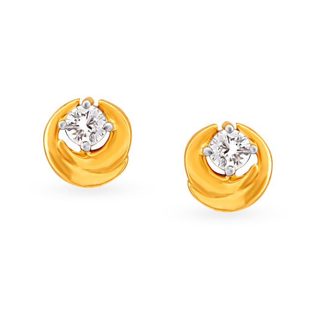 Dainty Crescent Diamond Stud Earrings for Kids,,hi-res 