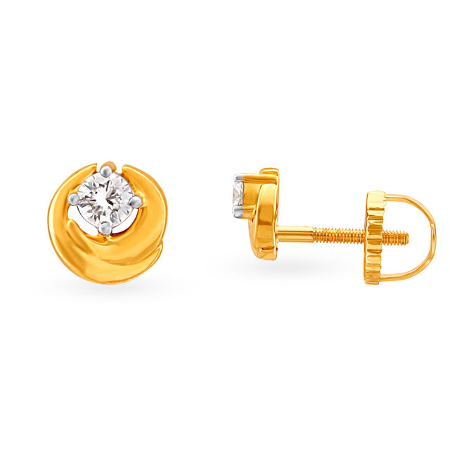 Dainty Crescent Diamond Stud Earrings for Kids,,hi-res 2