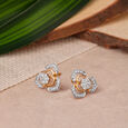 Captivating Traditional Floral Diamond Stud Earrings,,hi-res 