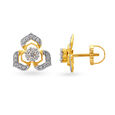 Captivating Traditional Floral Diamond Stud Earrings,,hi-res 3