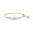 Exquisite Floral Gold and Diamond Bangle,,hi-res 