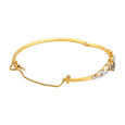 Exquisite Floral Gold and Diamond Bangle,,hi-res 3