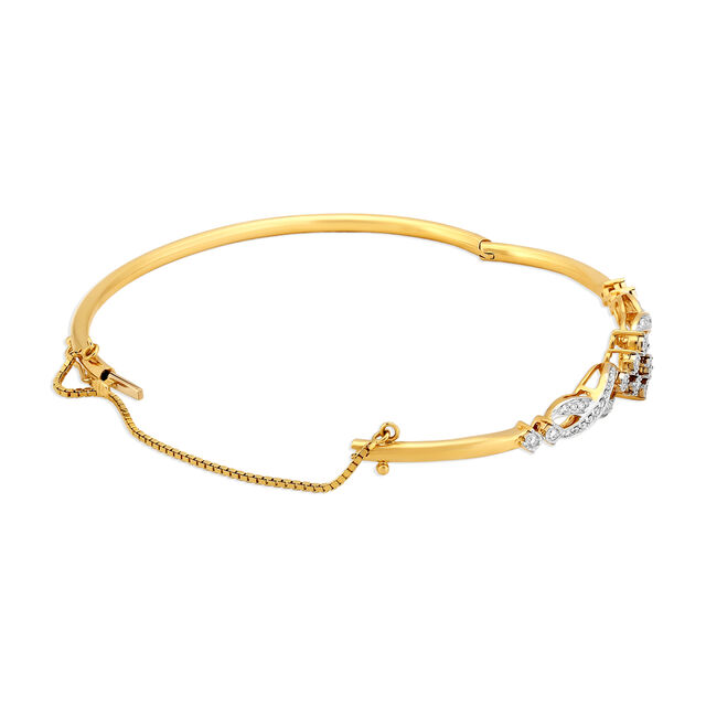 Exquisite Floral Gold and Diamond Bangle,,hi-res 3