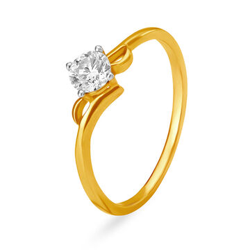 18 Karat Gold and Diamond Solitaire Finger Ring