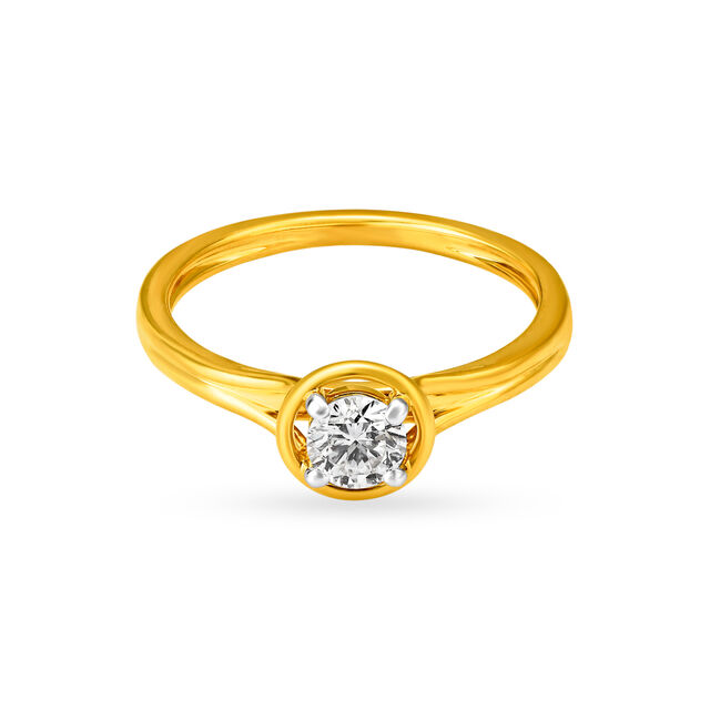 Gorgeous 18 Karat Yellow Gold And Diamond Finger Ring