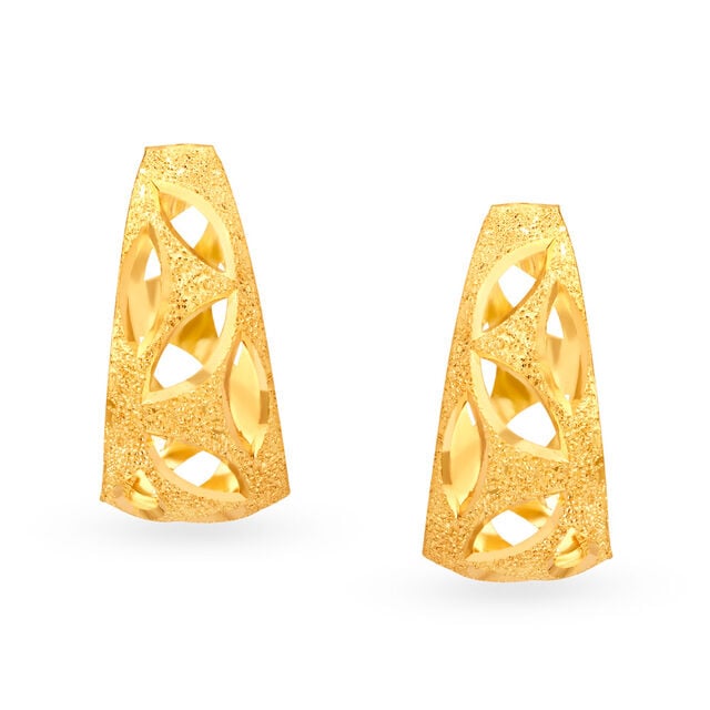 Stunning Gold Marquise Hoops,,hi-res 